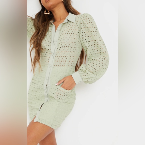 Never Worn- Pretty Little Thing Romper- Sage Green - Picture 3 of 5